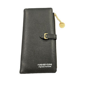 Forever Young Black Wristlet Wallet Clutch Purse With Strap